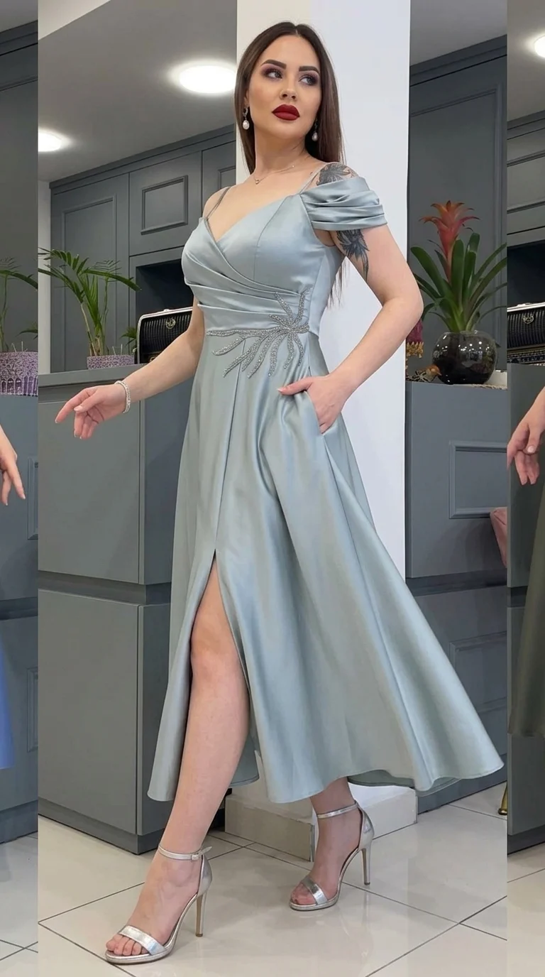 Rochie de ocazie clos verde-menta Margot