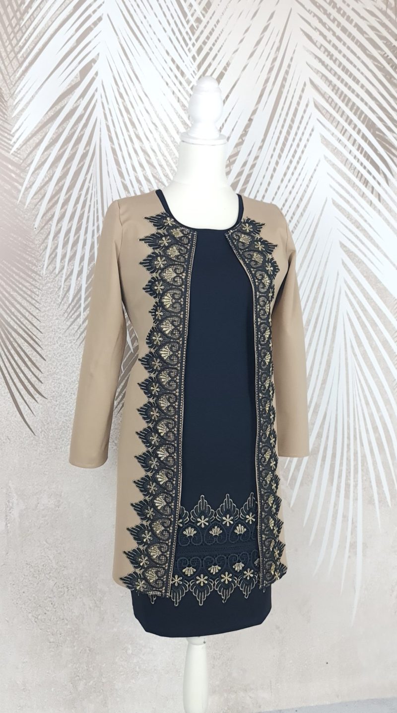 Cardigan elegant bej cu broderie Renata