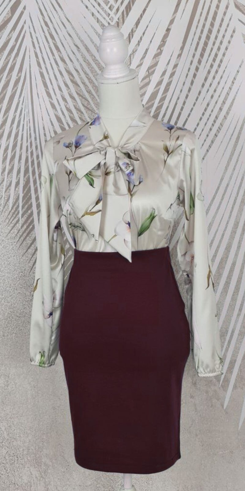 Compleu fusta visinie si bluza eleganta Amalia