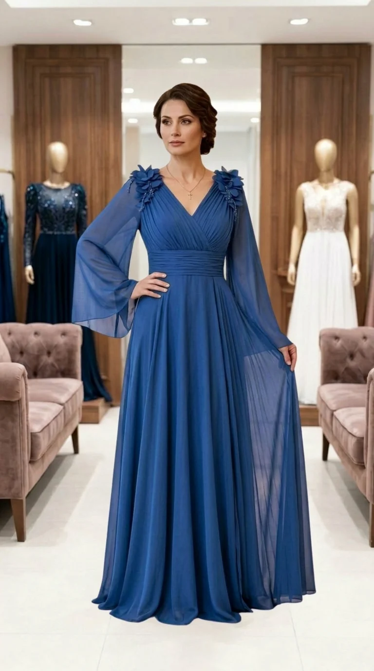 Rochie lunga albastru-regal Carina