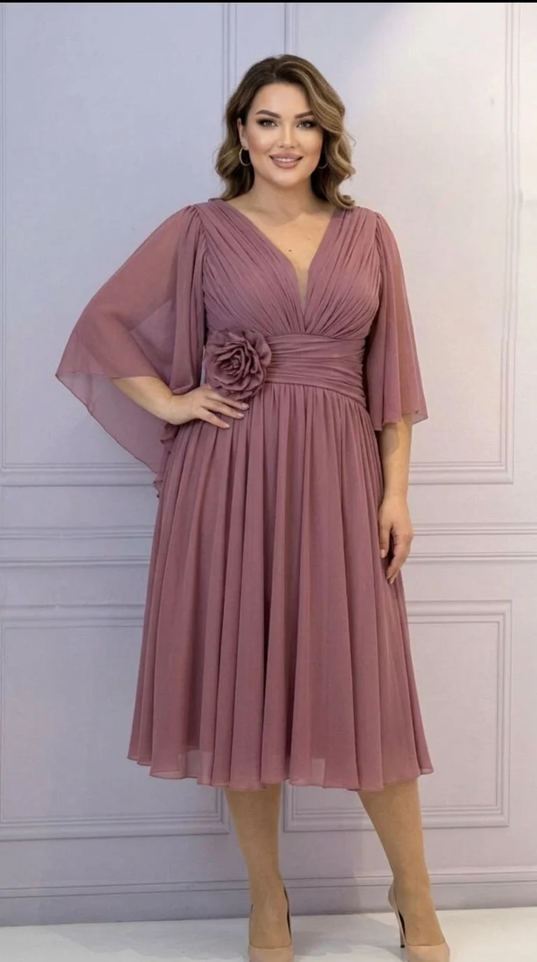 Rochie de ocazie roz-plamaniu Anastasia