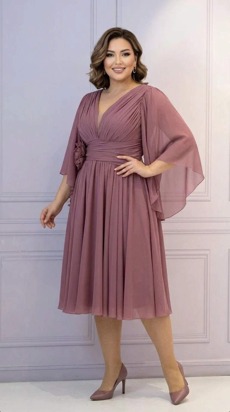 Rochie de ocazie roz-plamaniu Anastasia