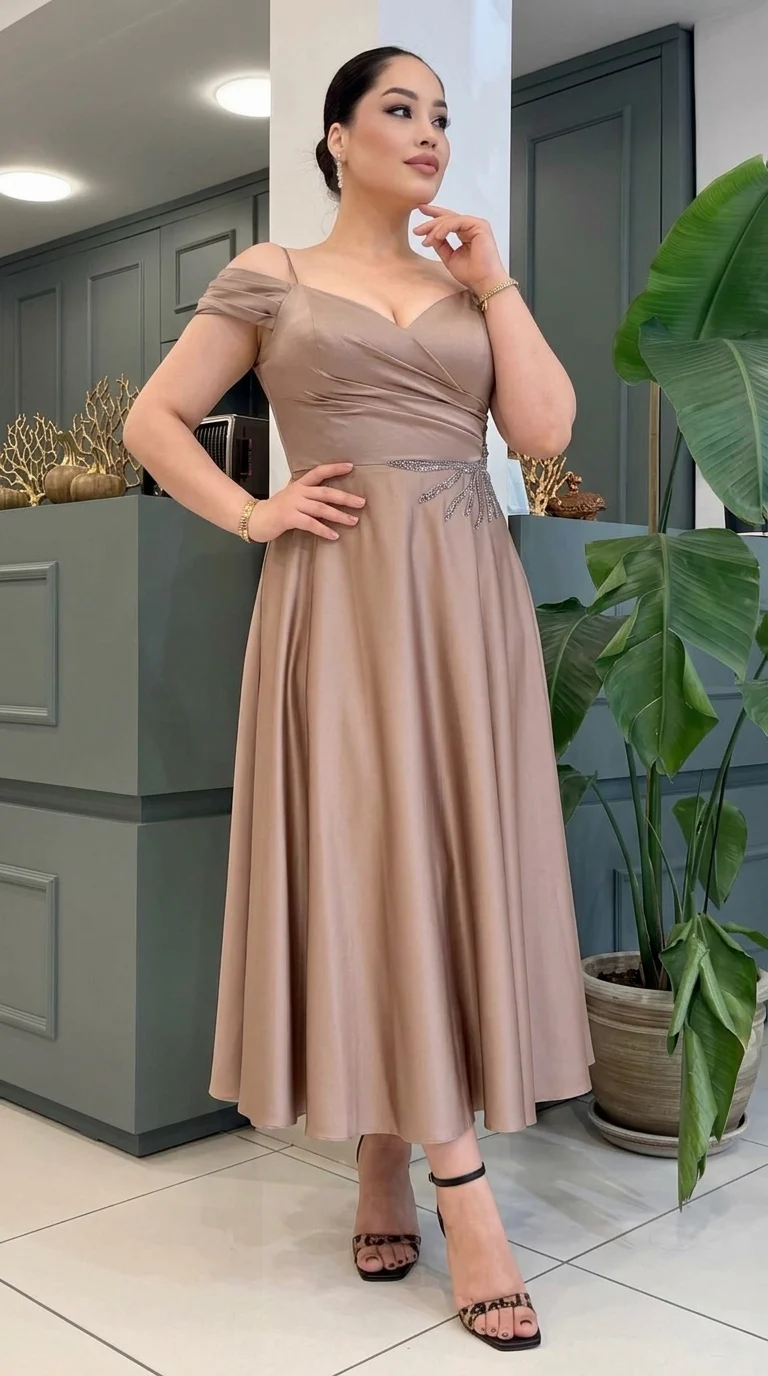 Rochie de ocazie clos capuccino Margot