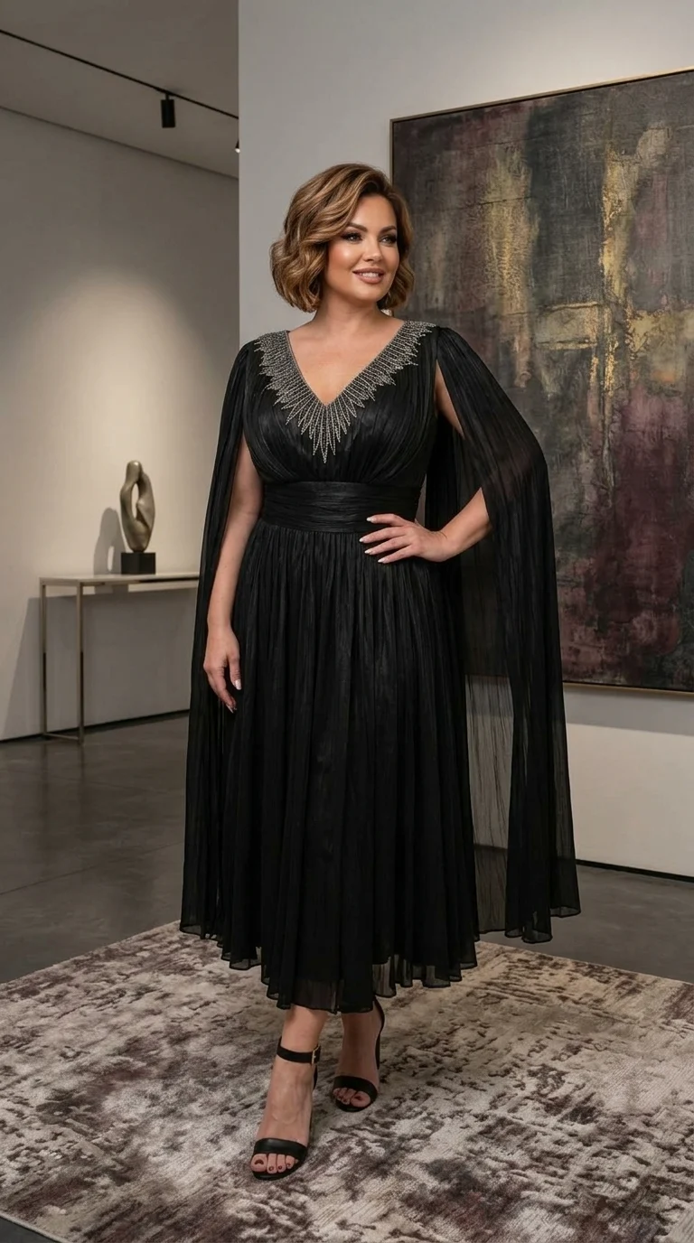 Rochie de ocazie neagra cu accesoriu Olimpia