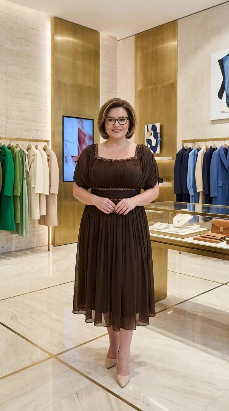 Rochie de ocazie ciocolatiu Julieta