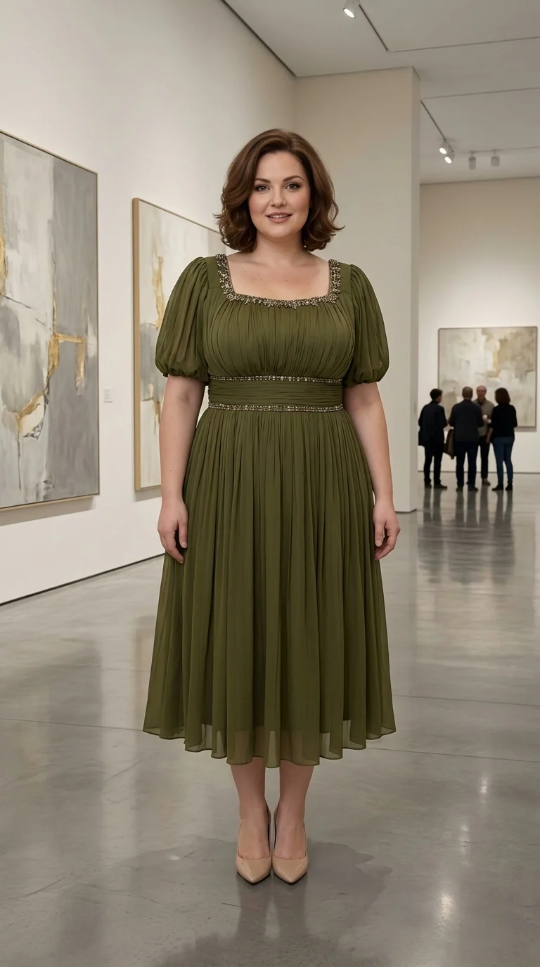 Rochie de ocazie kaki Julieta