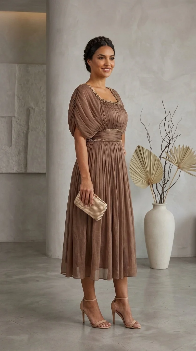 Rochie de ocazie ciocolatiu Julieta