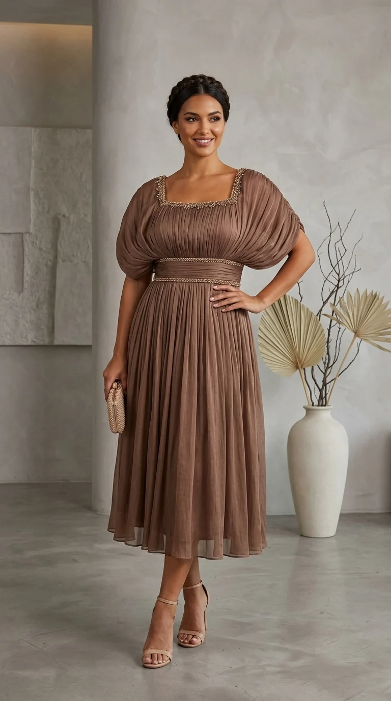 Rochie de ocazie ciocolatiu Julieta